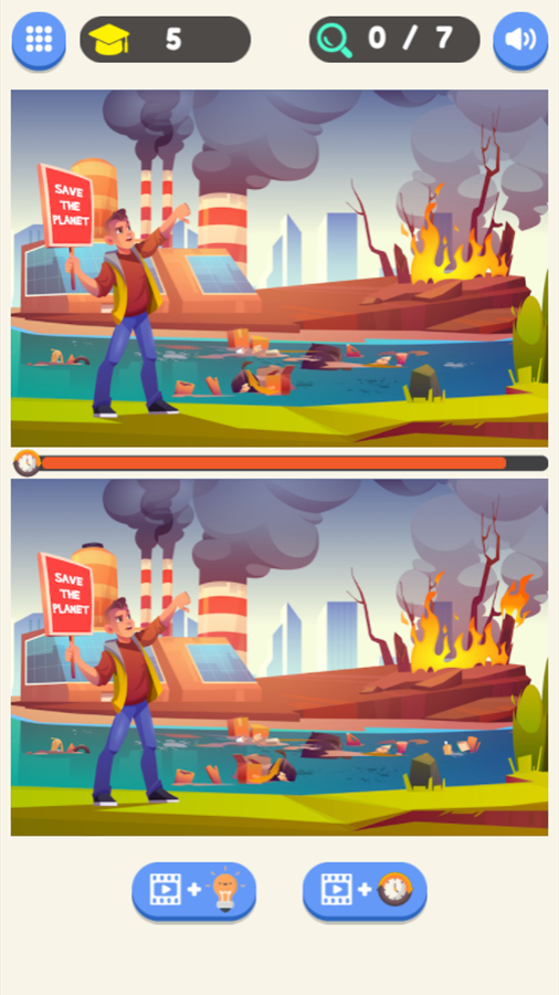 Find Differences Game Environmental Scene Screenshot.
