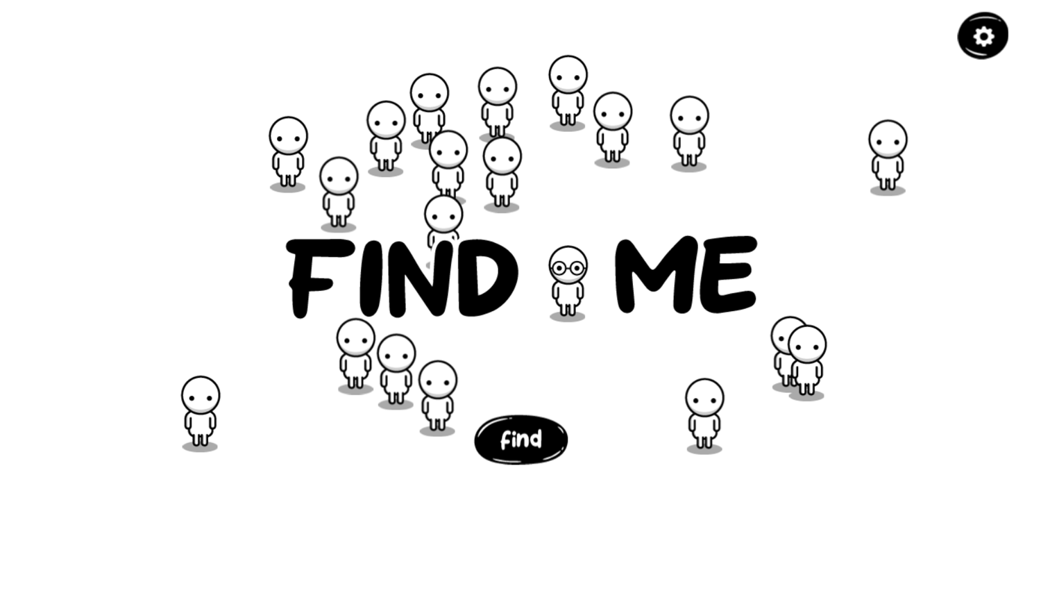 Find Me Game Welcome Screen Screenshot.
