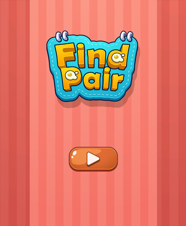 Find Pair Game Welcome Screen Screenshot.