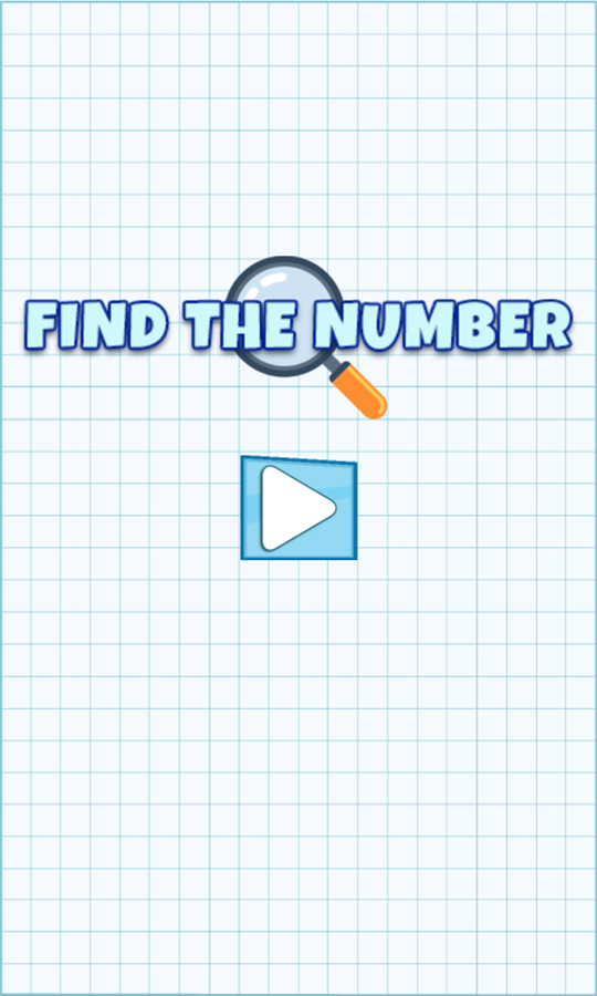 Find The Numbers Game Welcome Screen Screenshot.