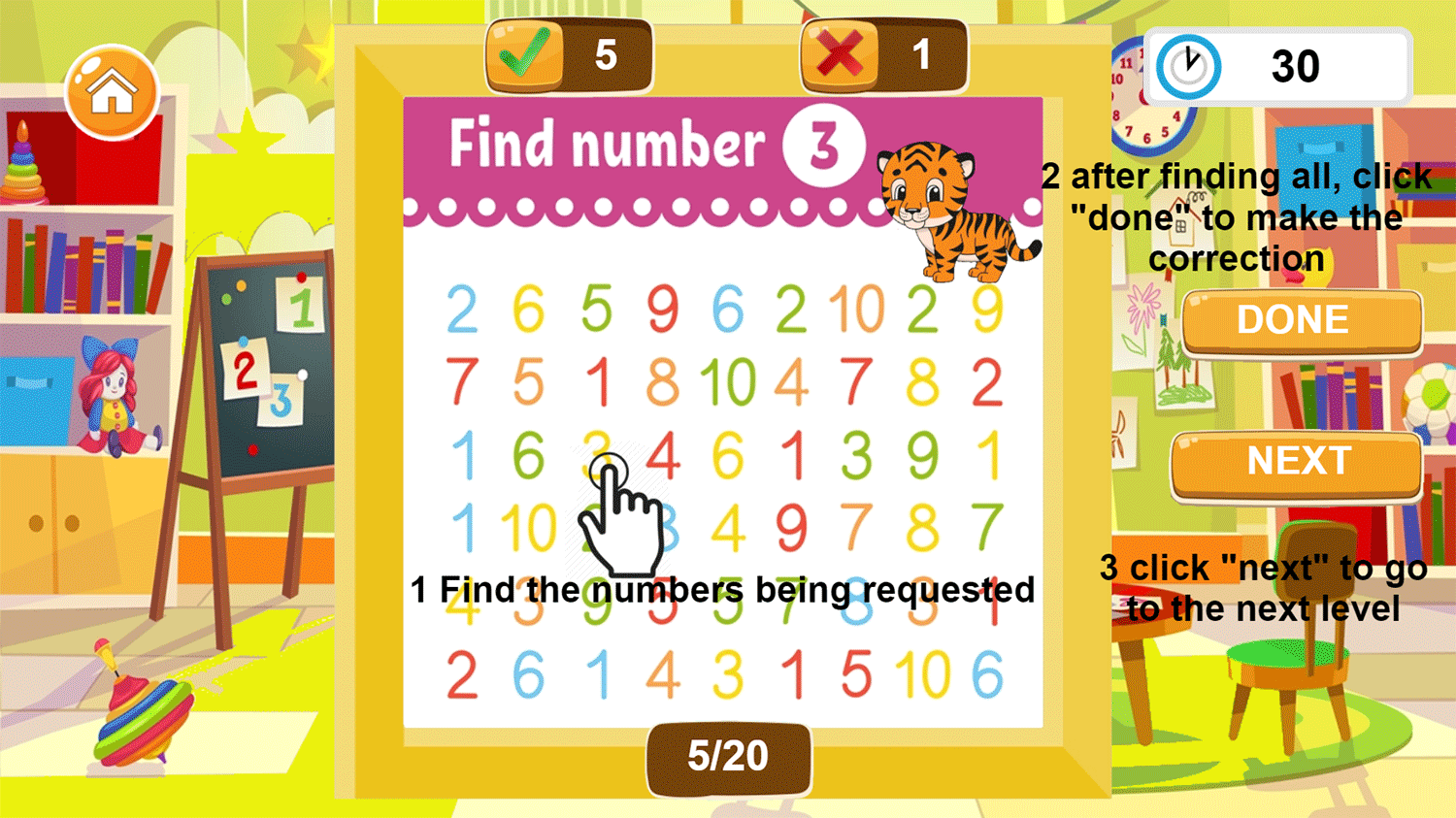 Find The Number How To Play Screenshots.