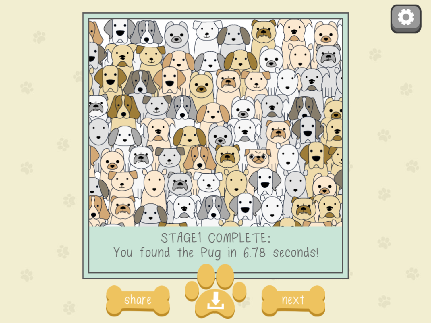 Find the Pug Game Screenshot.