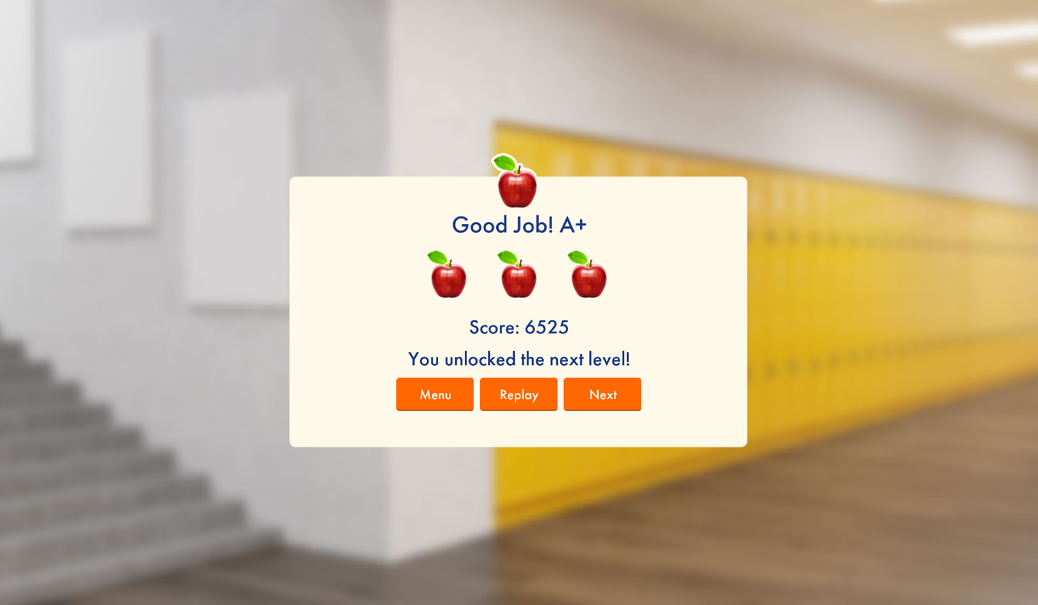 Find the Thing Back to School Search Game Score Screenshot.