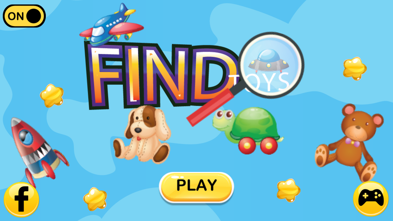 Find Toys Game Welcome Screen Screenshot.