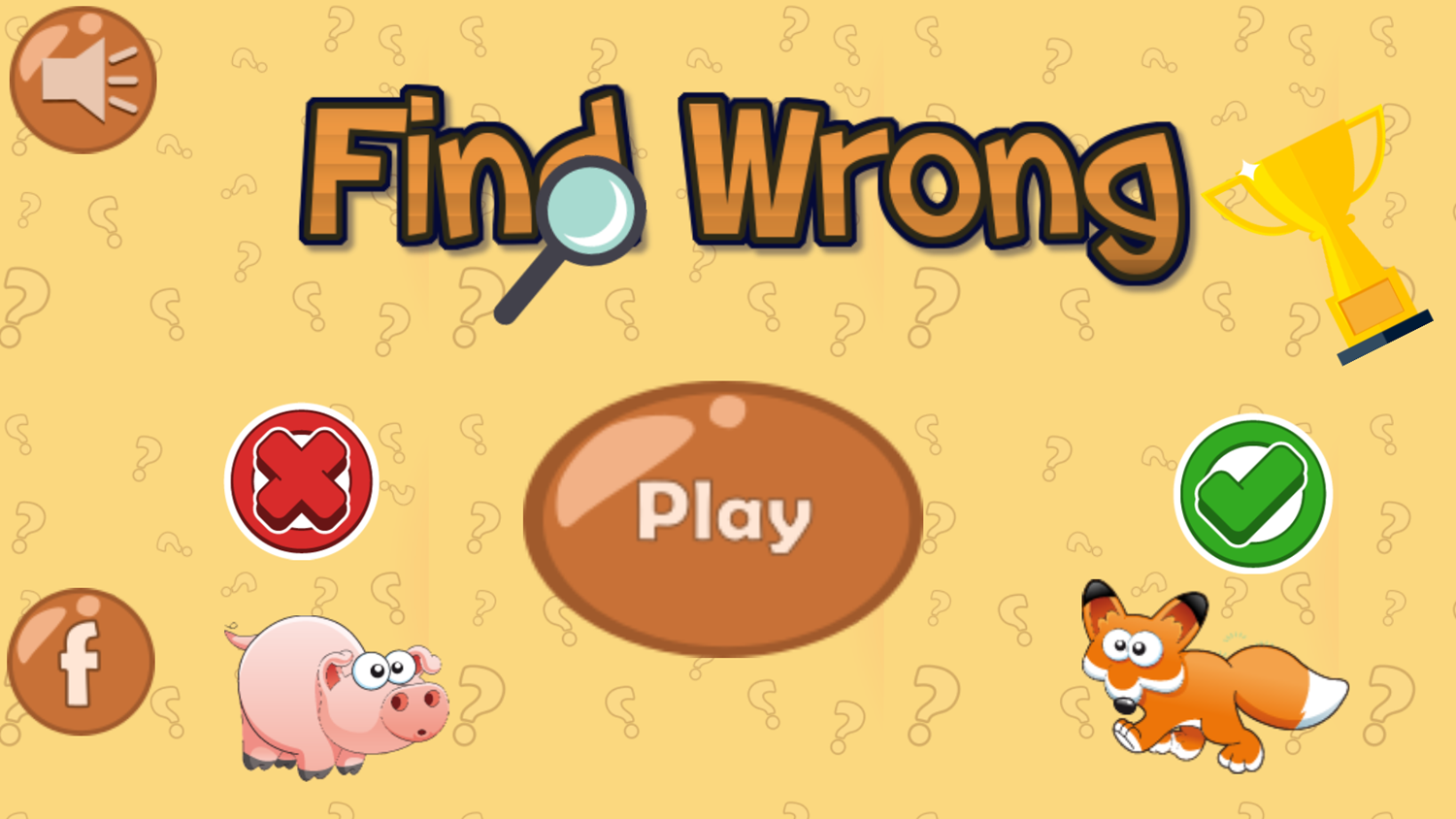 Find Wrong Game Welcome Screen Screenshot.