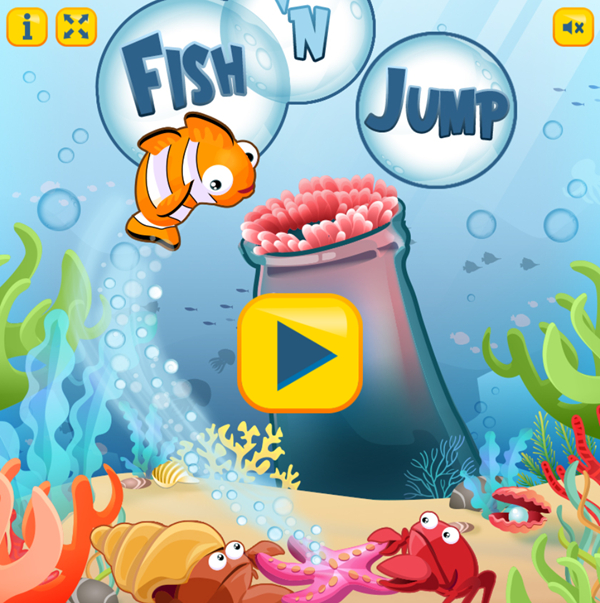 Fish N Jump Game Welcome Screen Screenshot.
