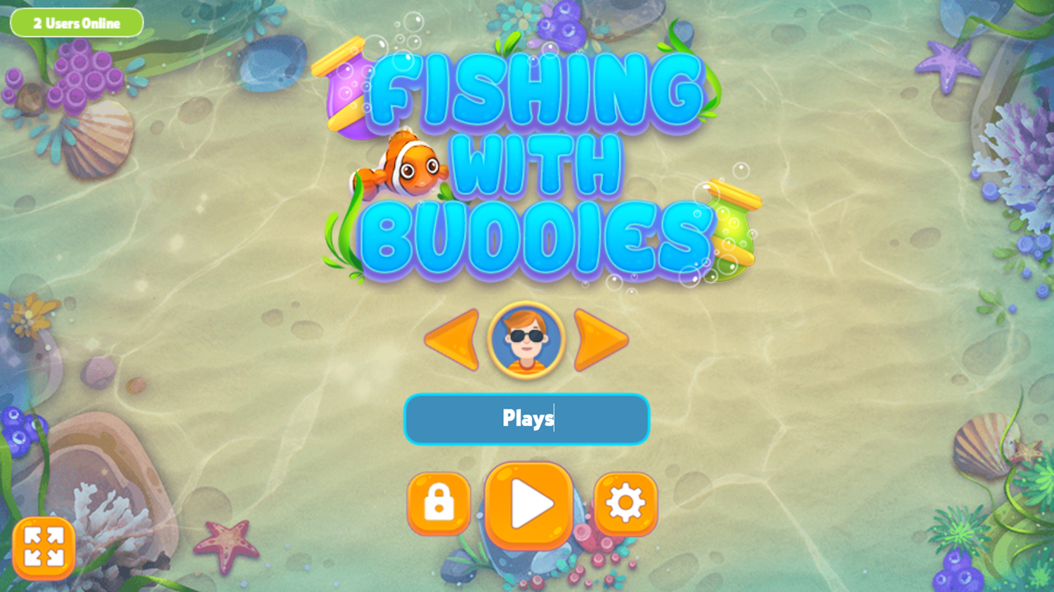 Fishing With Buddies Game Welcome Screen Screenshot.