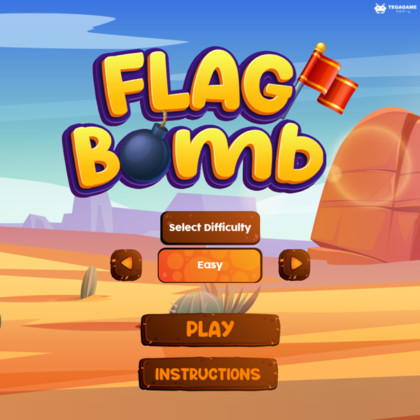 Flag Bomb Game Welcome Screen Screenshot.