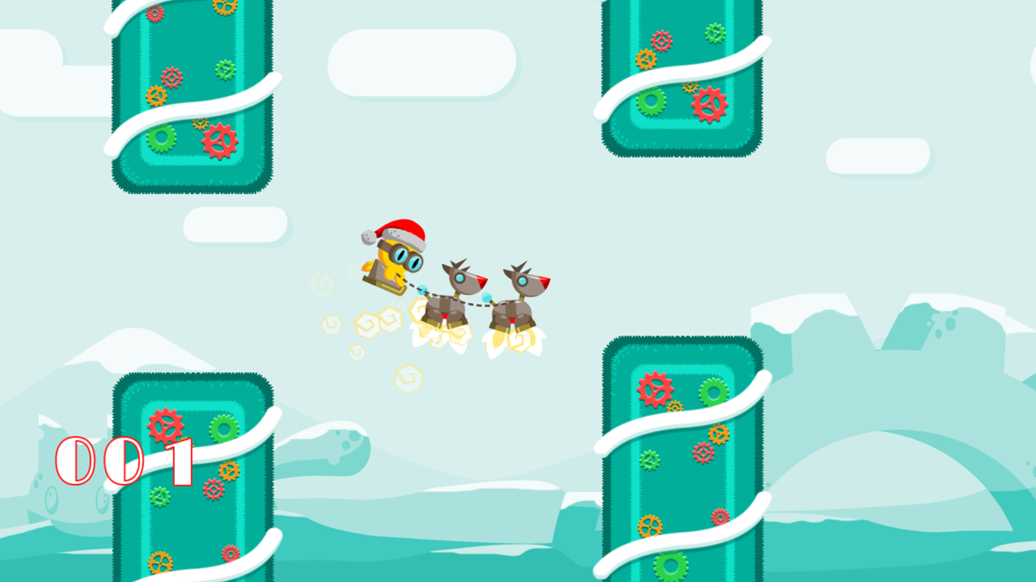 FlapCat Christmas Game Screenshot.