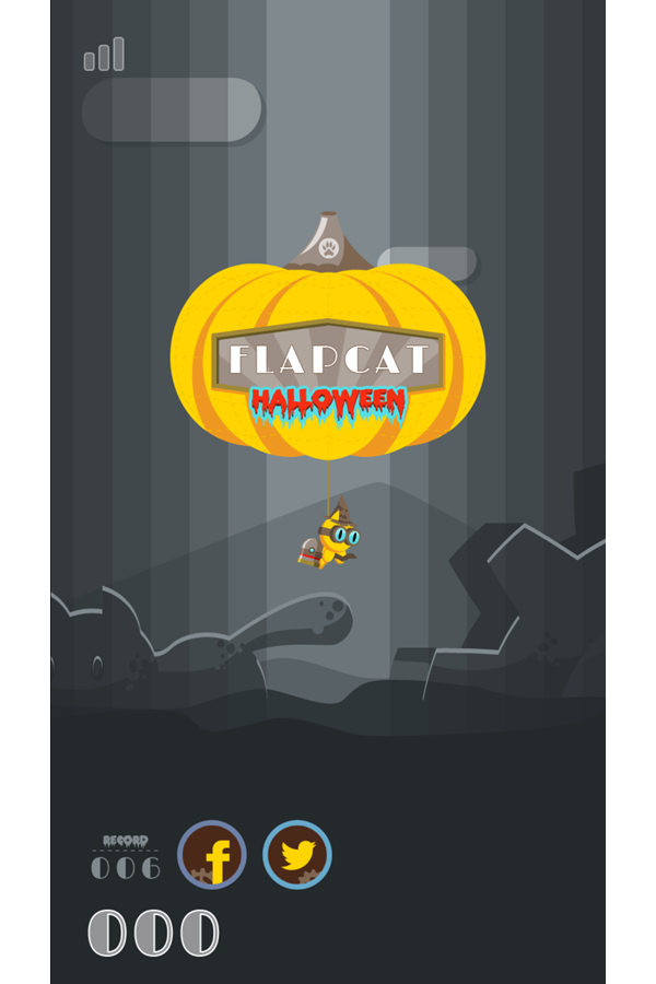 FlapCat Halloween Game Welcome Screenshot.