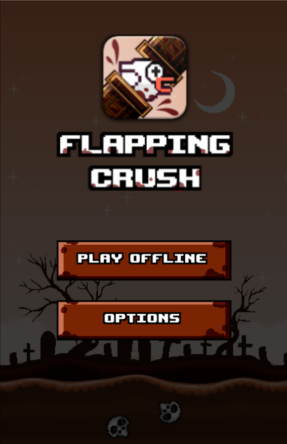 Flapping Crush Game Welcome Screen Screenshot.
