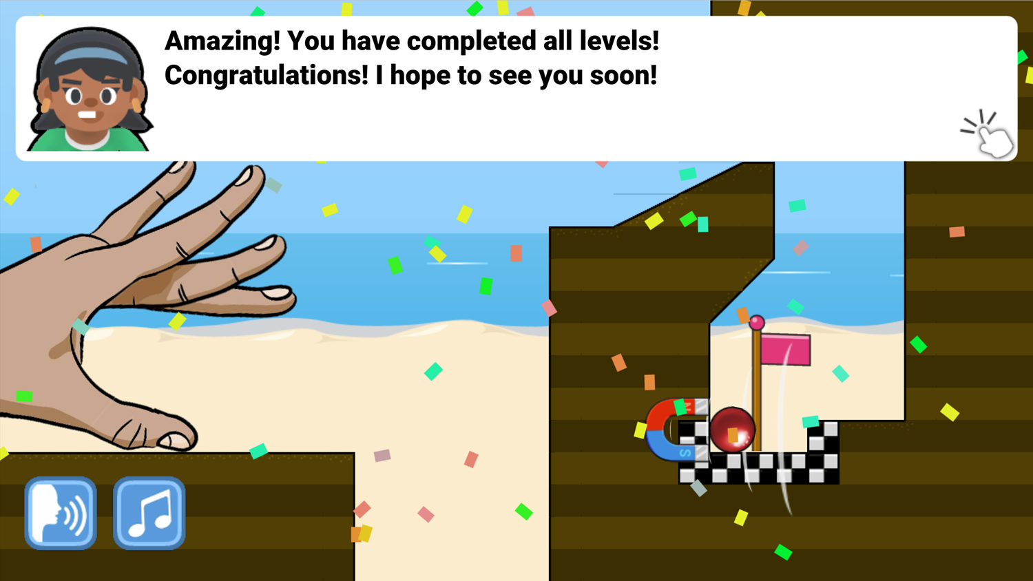 Flick a Marble Game Levels Completed Screenshot.