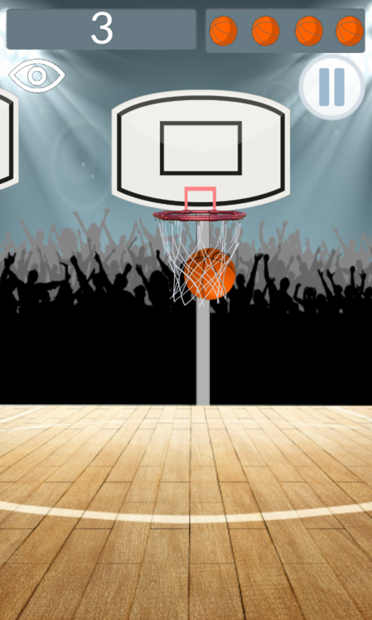 Flick Basketball Shoot Game Play Screenshot.