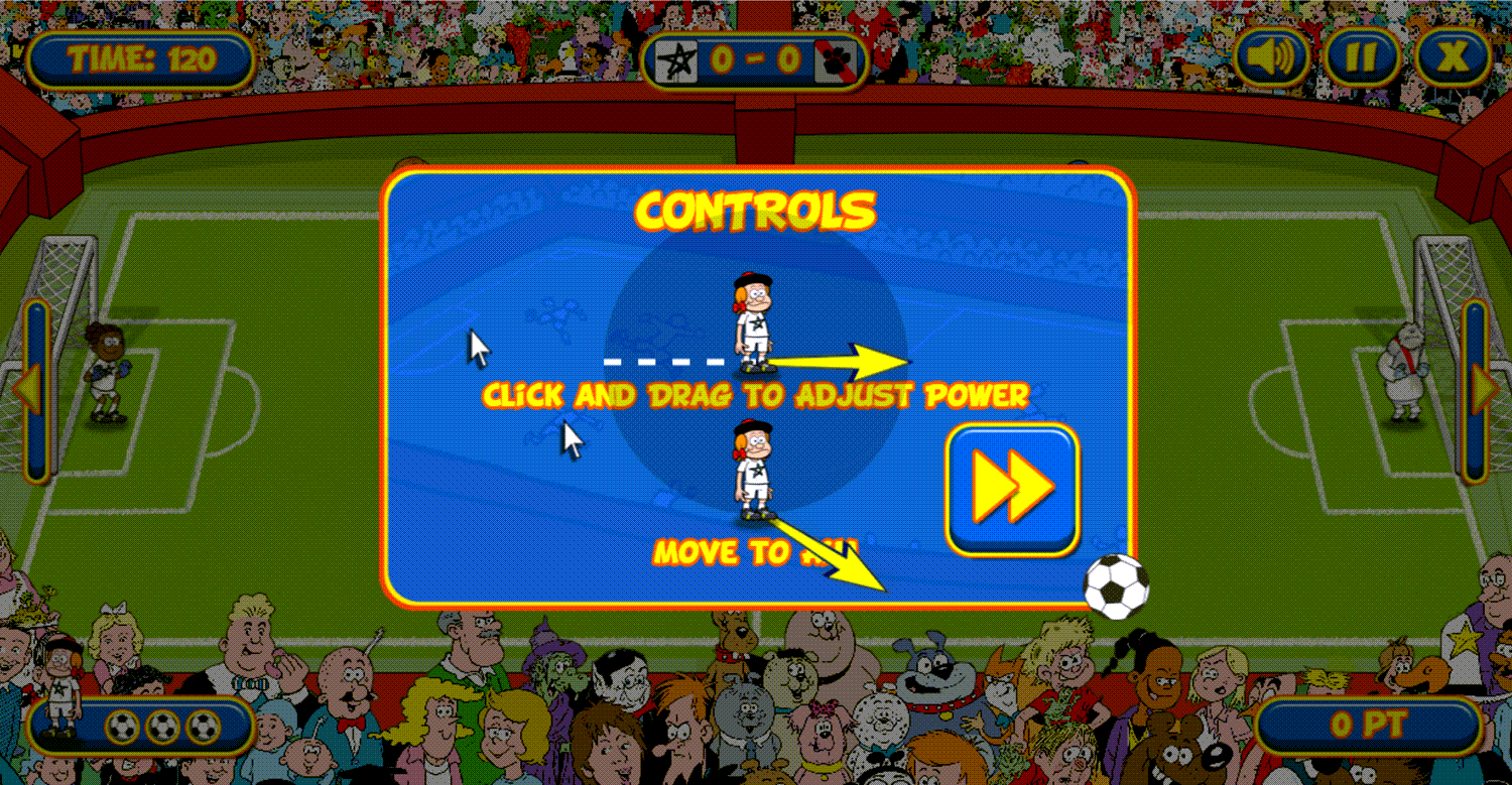 Flick Football Game Player Controls Screenshot.