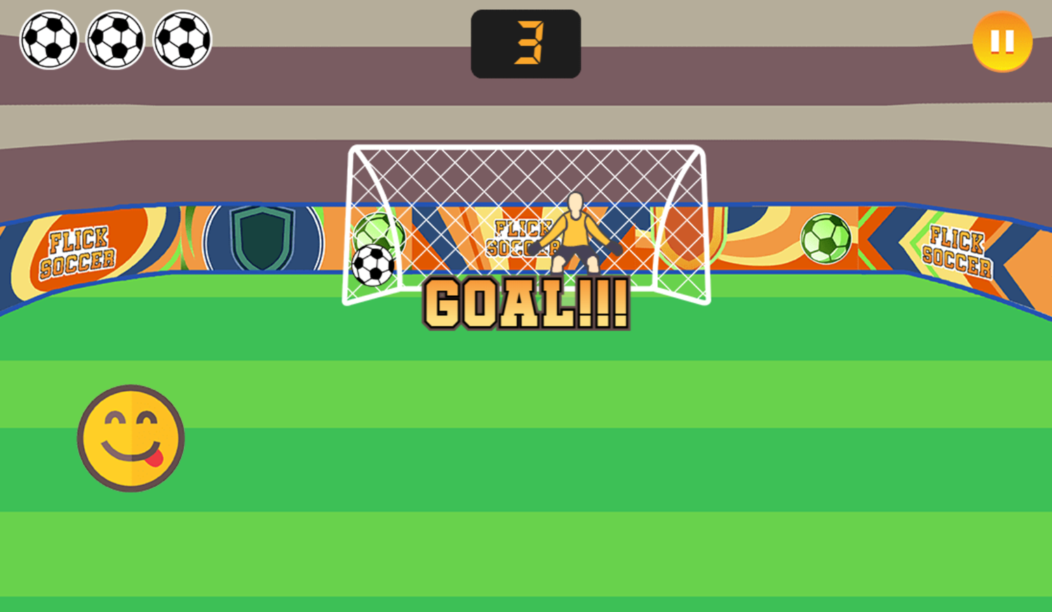 Flick Soccer Game Play Screenshot.