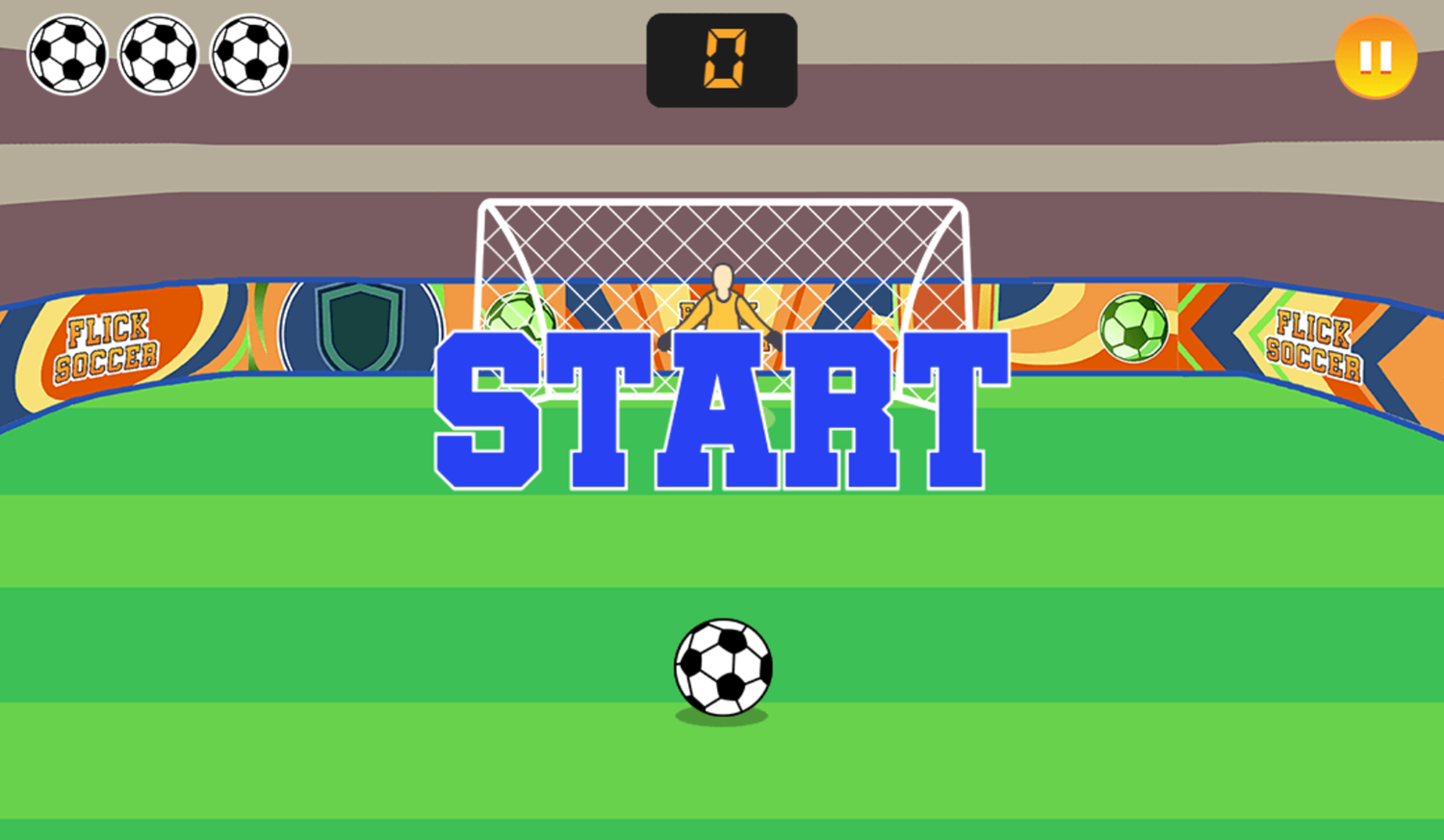 Flick Soccer Game Start Screenshot.