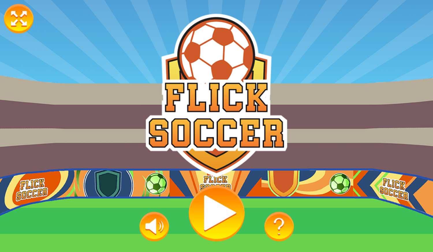 Flick Soccer Game Welcome Screen Screenshot.