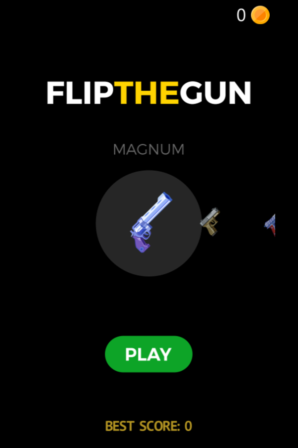 Flip the Gun Game Welcome Screenshot.