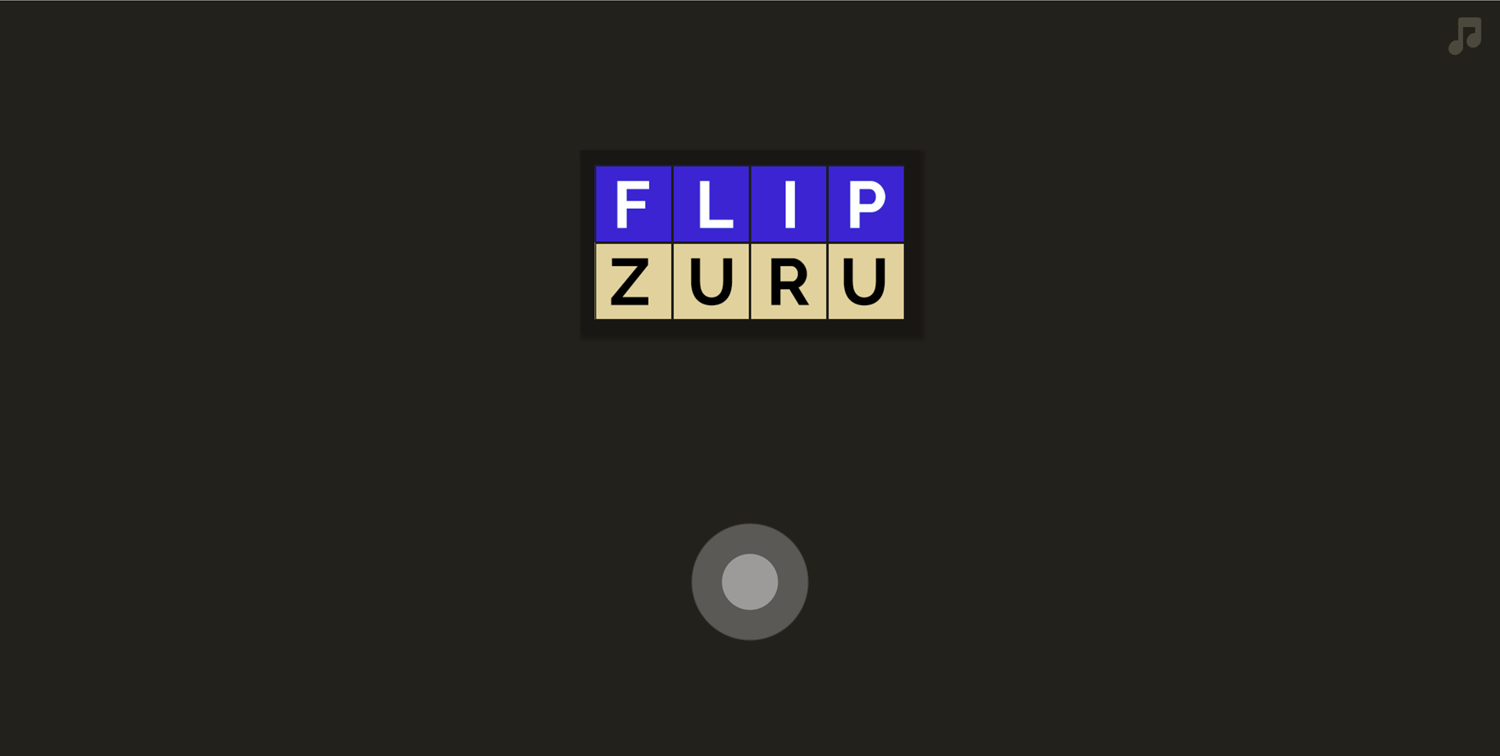 Flip Zuru Game Welcome Screen Screenshot.