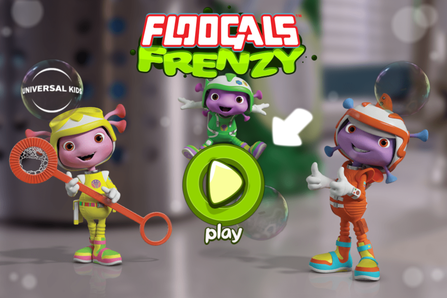 Floogals Frenzy Game Welcome Screen Screenshot.