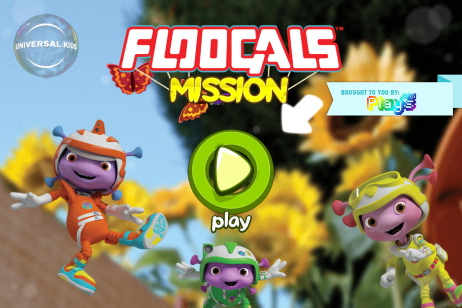 Floogals Mission Game Welcome Screen Screenshot.