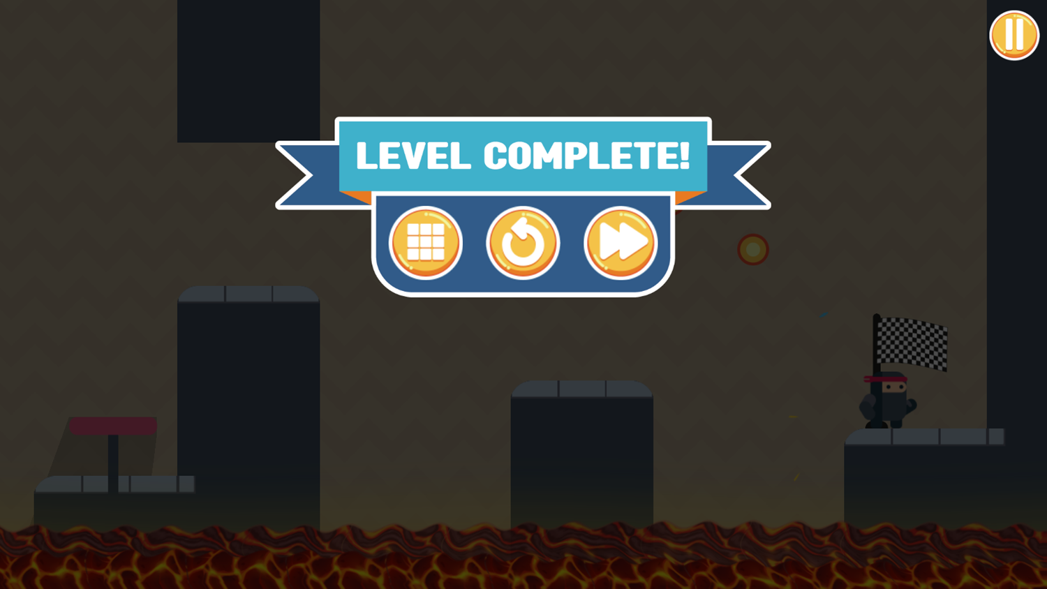 Floor is Lava Game Level Complete Screen Screenshot.