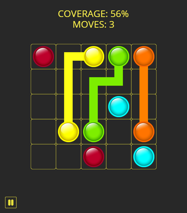 Flow Mania Game Level Play Screenshot.