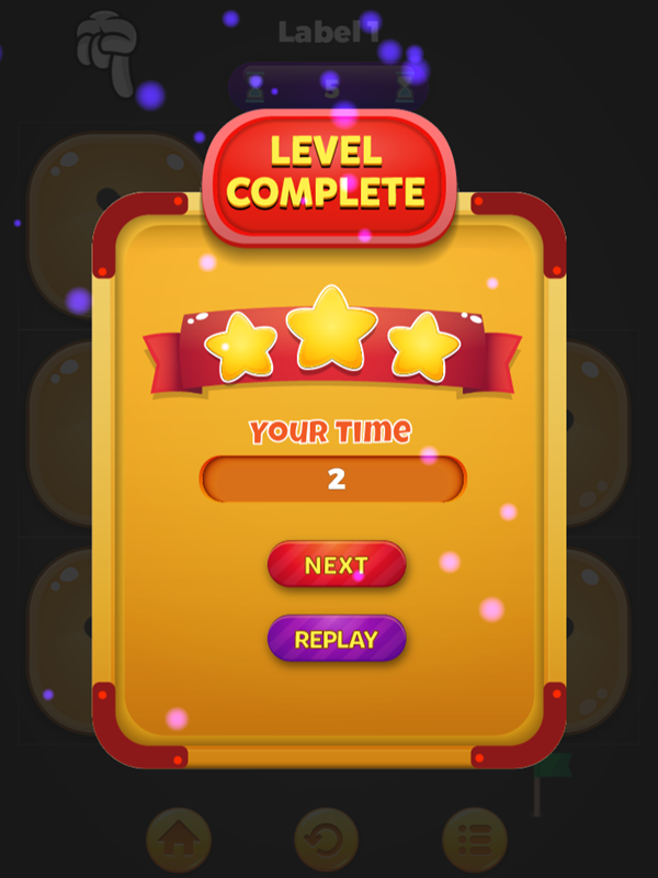 Flow Puzzle Game Level Complete Screenshot.
