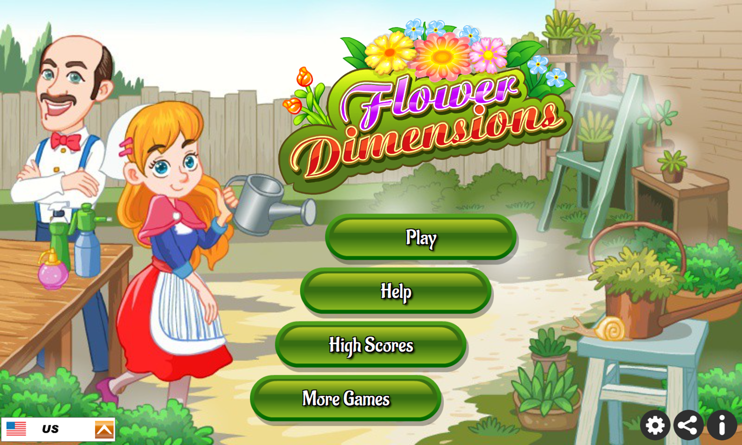 Flower Dimensions Game Welcome Screen Screenshot.