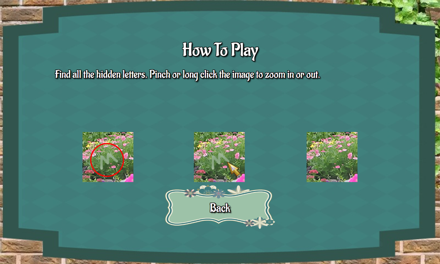 Flower Garden Game How To Play Screenshot.