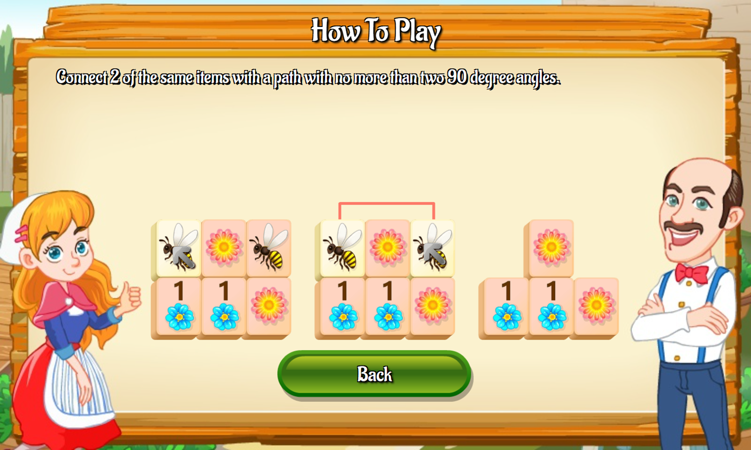 Flower Mahjong Connect Game How To Play Screenshot.