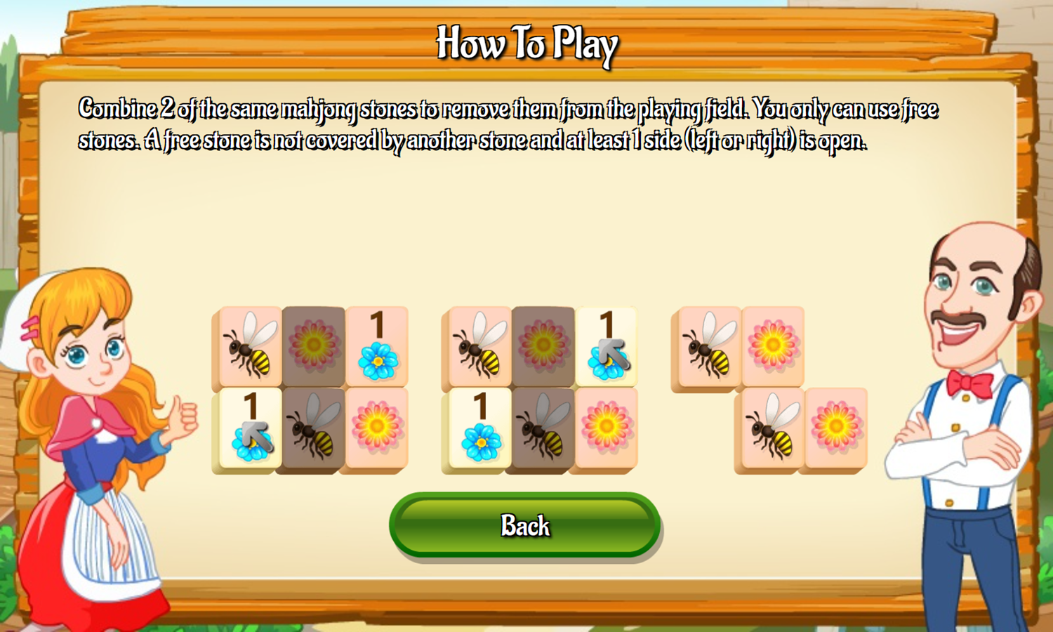 Flower Mahjong Solitaire Game How To Play Screenshot.