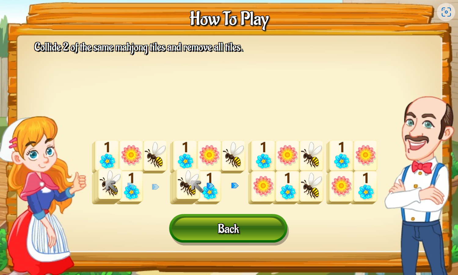 Flower Slide Mahjong Game How To Play Screenshot.