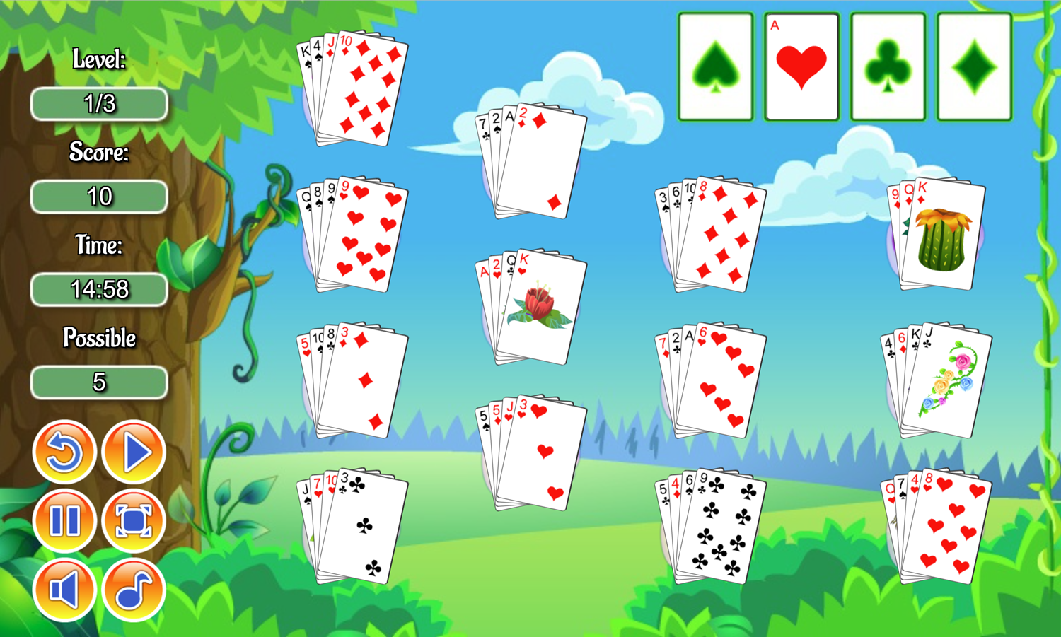 Flower Solitaire Game Screenshot.