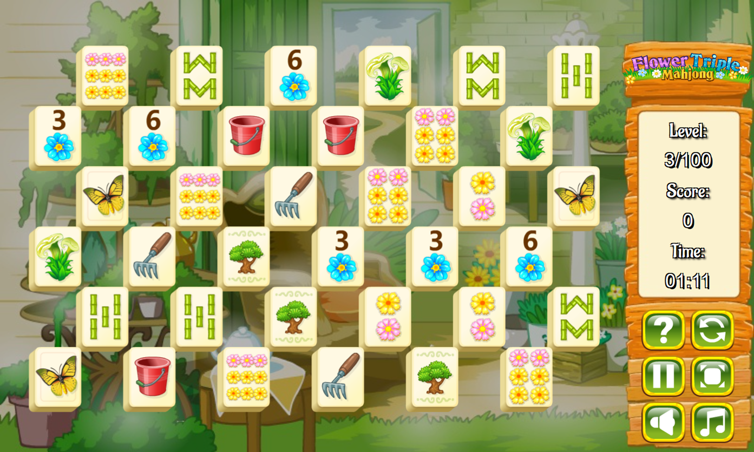 Flower Triple Mahjong Game Next Level Screenshot.