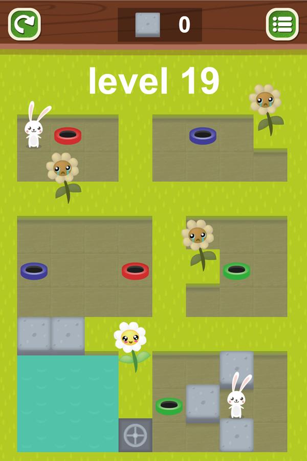 Flowers and Rabbits Game Screenshot.