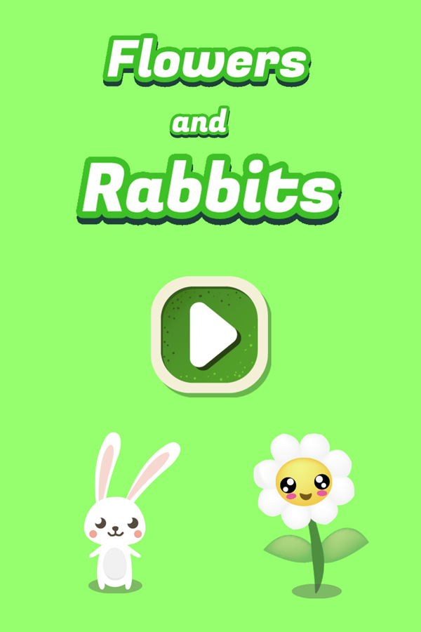 Flowers and Rabbits Game Welcome Screen Screenshot.