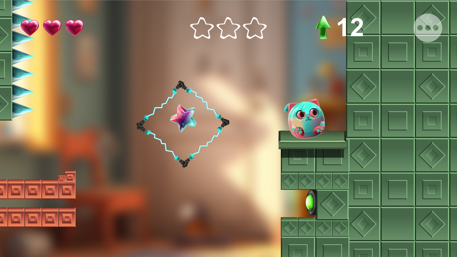 Fluffy Jelly Cat Game Level With a Marble Screenshot.