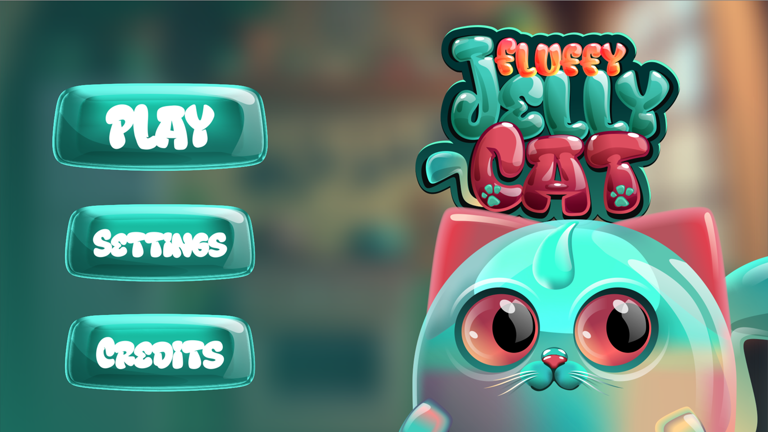 Fluffy Jelly Cat Game Welcome Screen Screenshot.