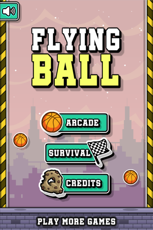 Flying Ball Game Welcome Screen Screenshot.