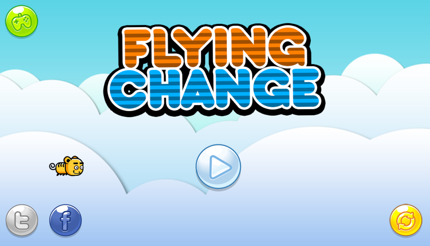 Flying Change Game Welcome Screen Screenshot.