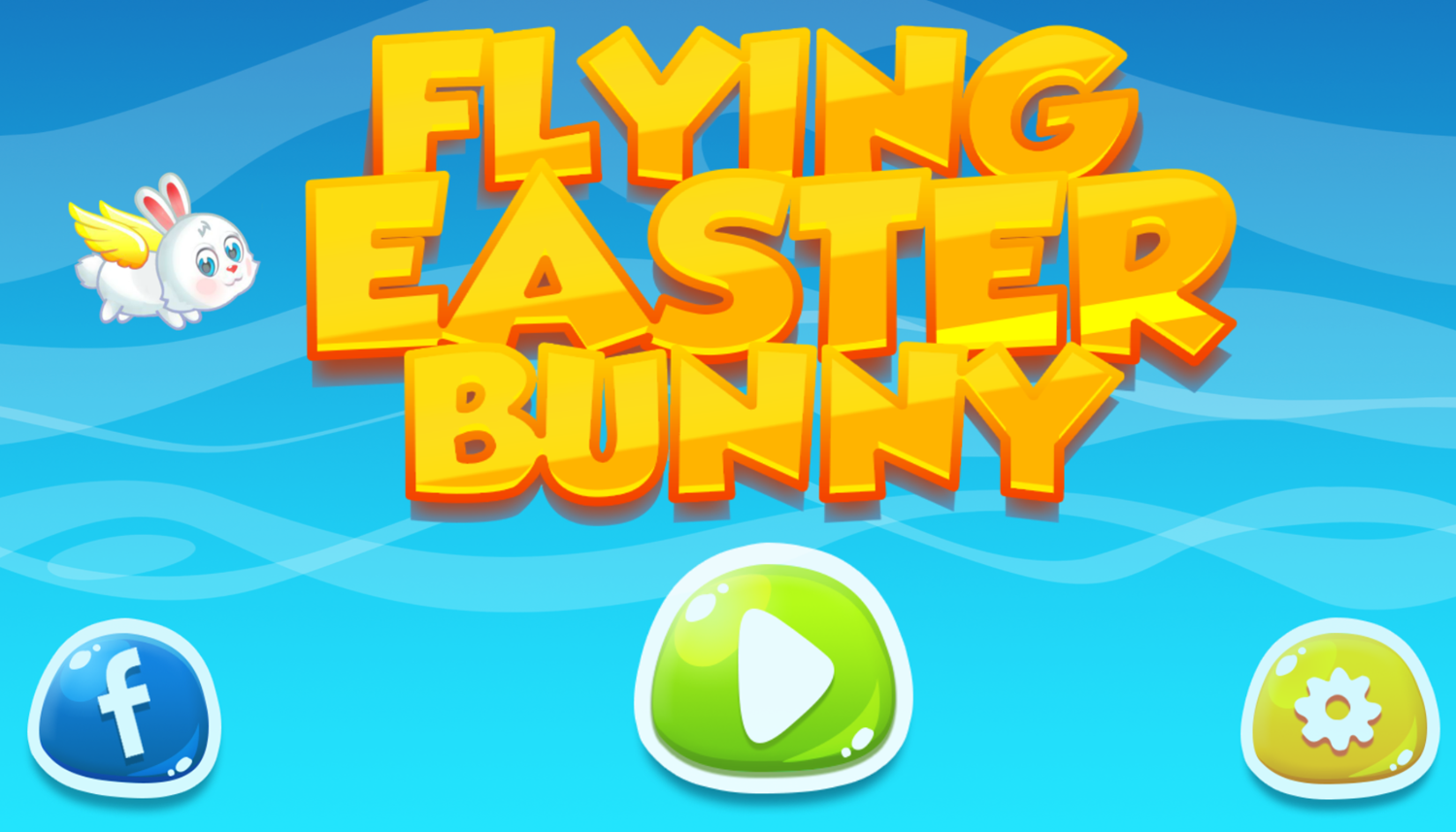 Flying Easter Bunny Game Welcome Screen Screenshot.