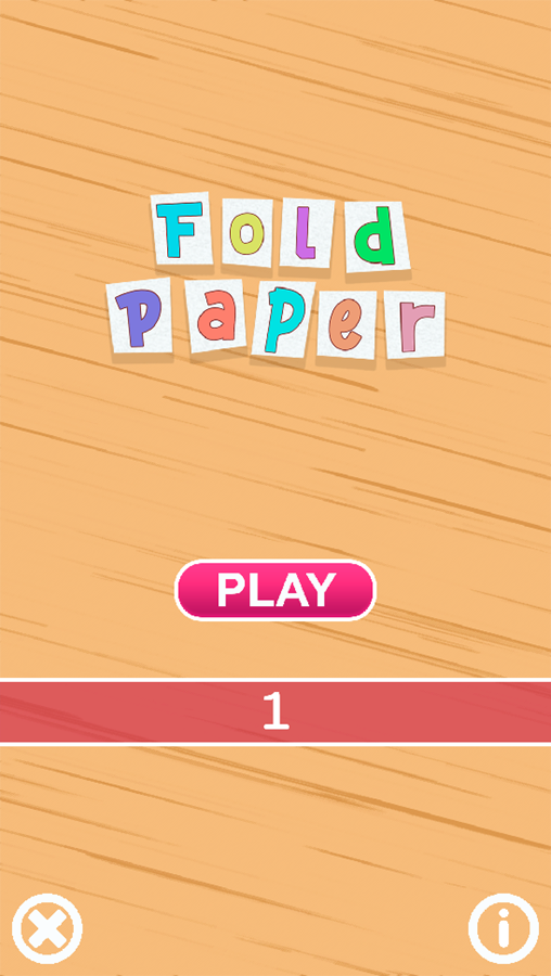 Fold Paper Game Welcome Screen Screenshot.