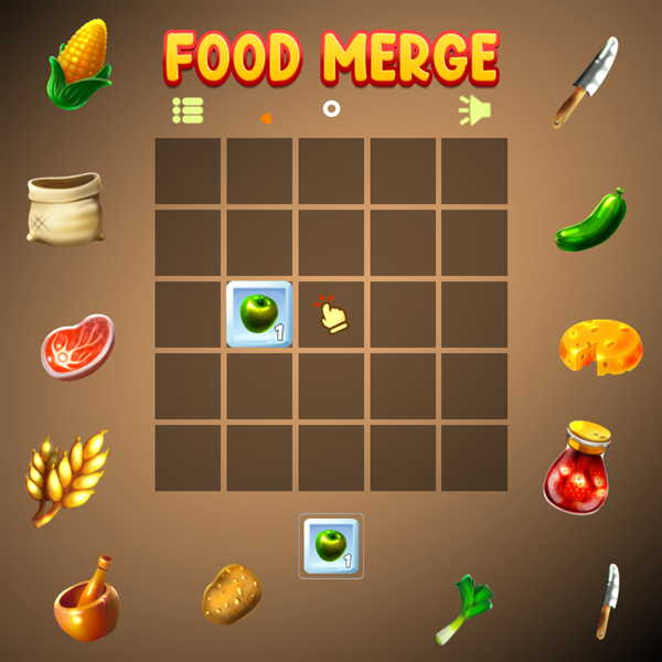 Food Merge Game How To Play Screenshot.
