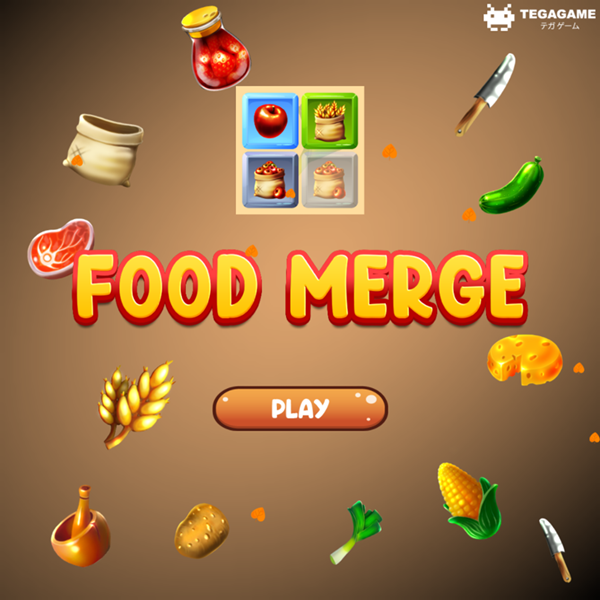 Food Merge Game Welcome Screen Screenshot.