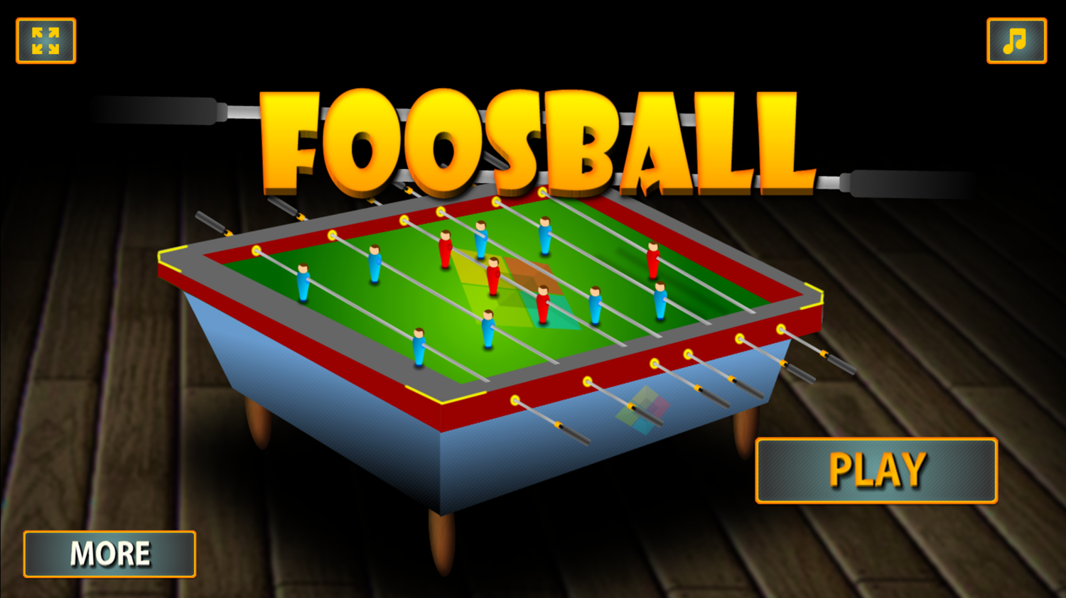 Foosball Game Welcome Screen Screenshot.