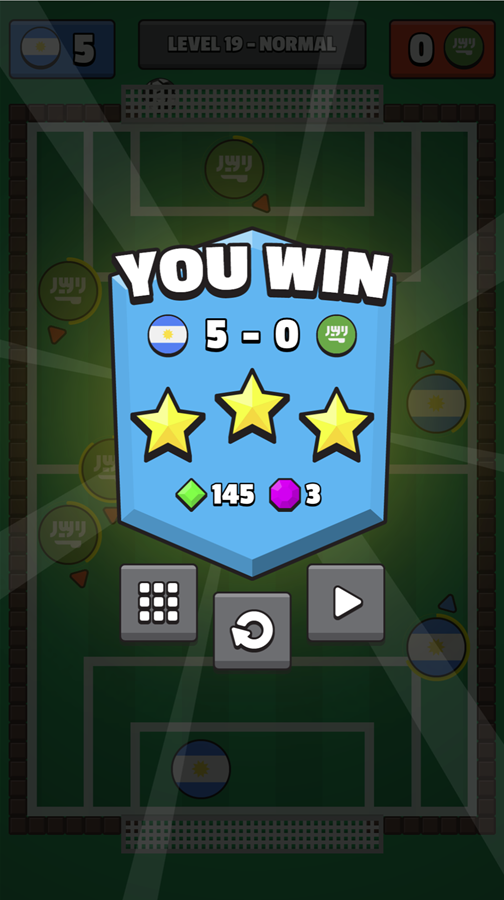 Football Field Game Won Screen Screenshot.