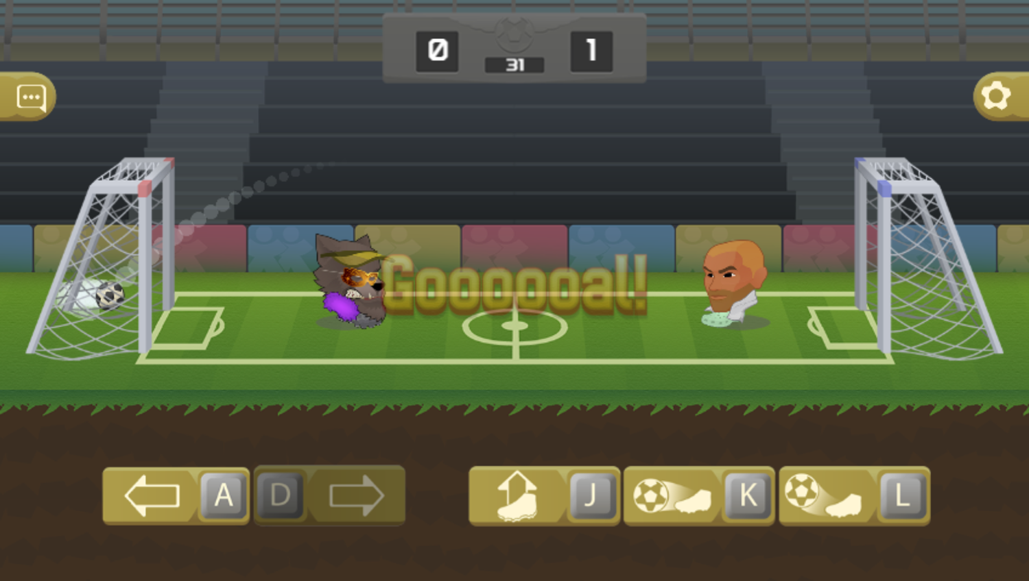 Football Heads Game Goal Screenshot.