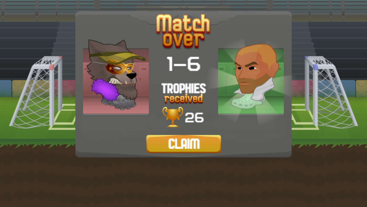 Football Heads Game Match Over Screenshot.