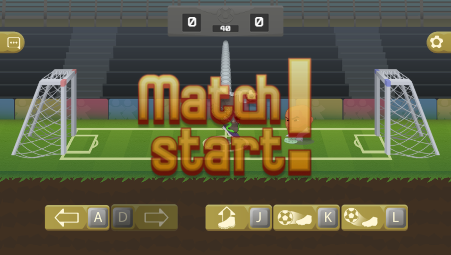 Football Heads Game Start Screenshot.